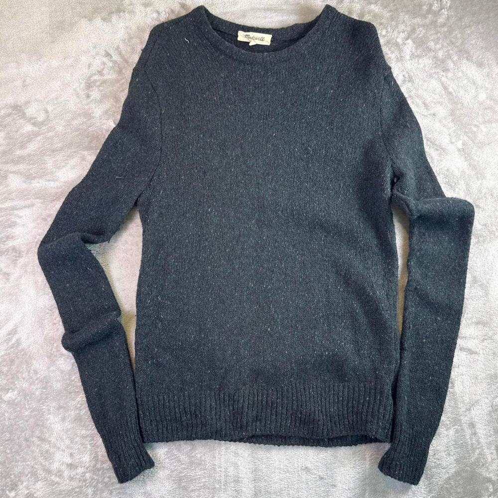 Madewell Womens Medium Charcoal Knit Sweater Minimalist Long Sleeve Top